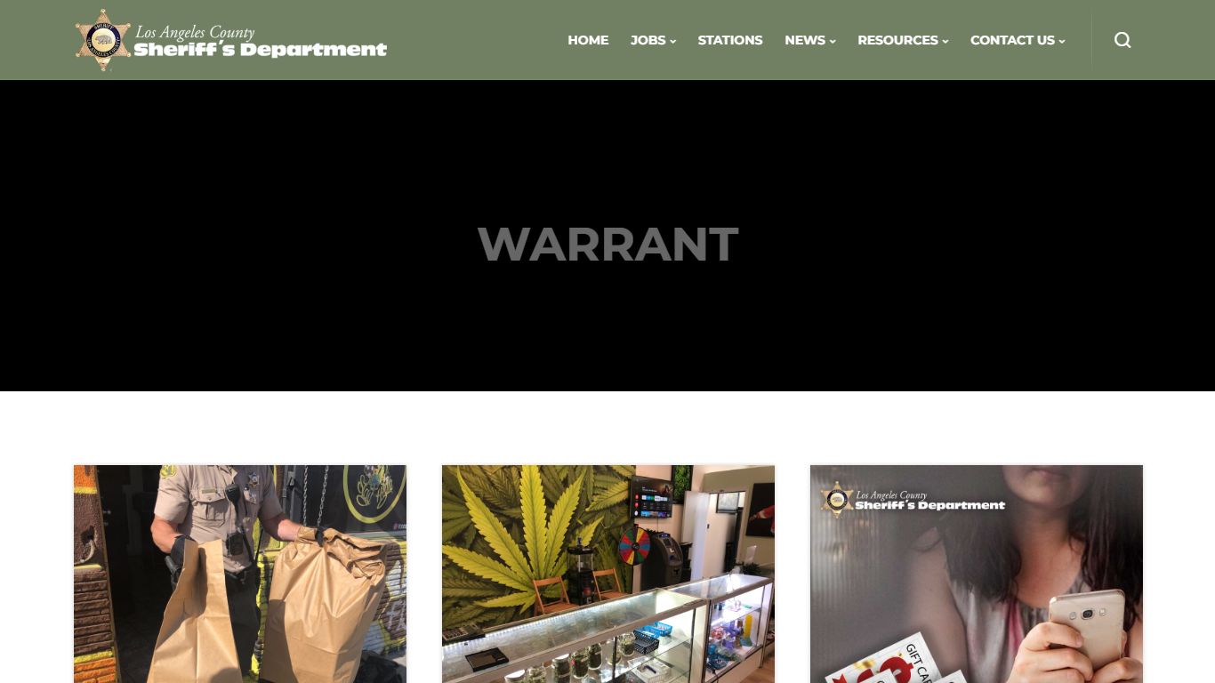 Warrant - Los Angeles County Sheriff's Department